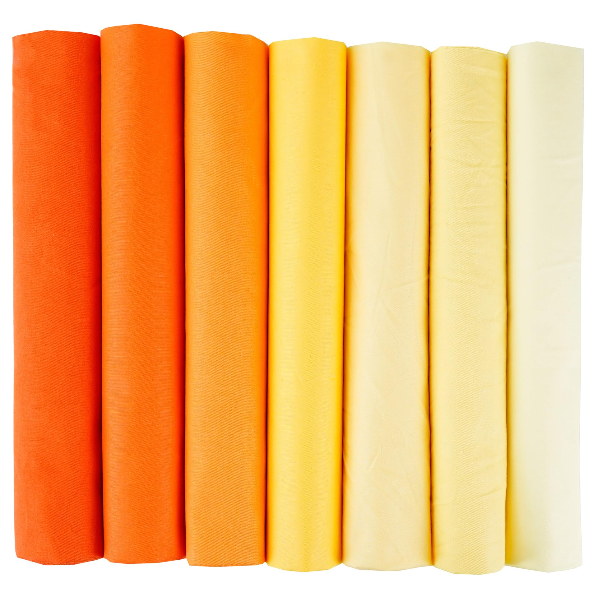 7PCS Solid Color Cotton Fabric Squares Fat Quarters Fabric Bundles 50x50cm Patchwork Fabric Bundles for Sewing Quilting Craft DIY Scrapbooking (Orange)