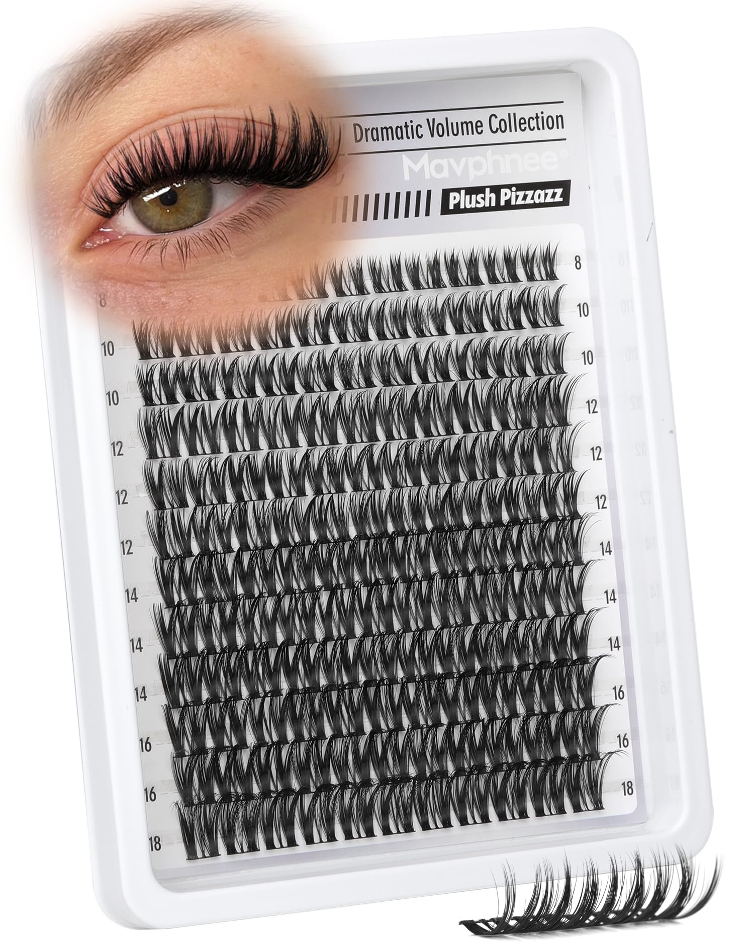 Photo 1 of *** MISSING LASHES ***Lash Clusters Wispy Eyelash Clusters Ultra-Dense Individual Lashes Extensions Dramatic Cluster Lashes CD-Curly Cluster Eyelash Extensions Wet Look Natural 132PCS DIY Lash Pack (Flaunt, 8-18MM)