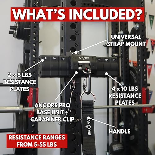 Miniatura 4 de Ancore Pro Máquina de cable de gimnasio en casa  Sistema de entrenamiento portátil para entrenamiento de fuerza  Viene con soporte para un estante o