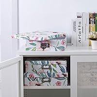 Vista 4 de Soul & Lane Cajas de almacenamiento decorativas de cartón con tapas para decoración del hogar, juego de 3 cajas de fotos florales y cartas