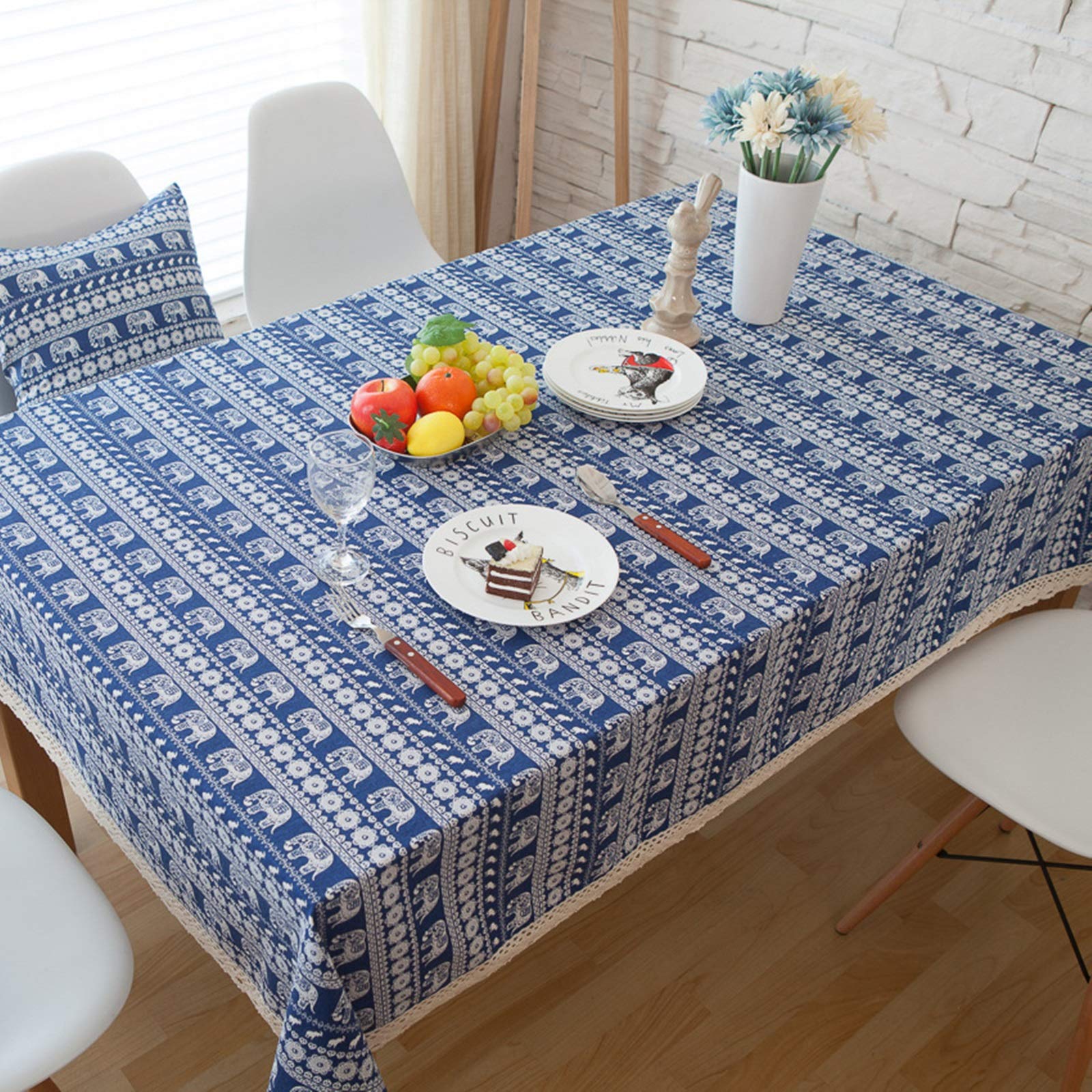 Nappe picnic éléphant bleu en toile de fond pour repas en plein air