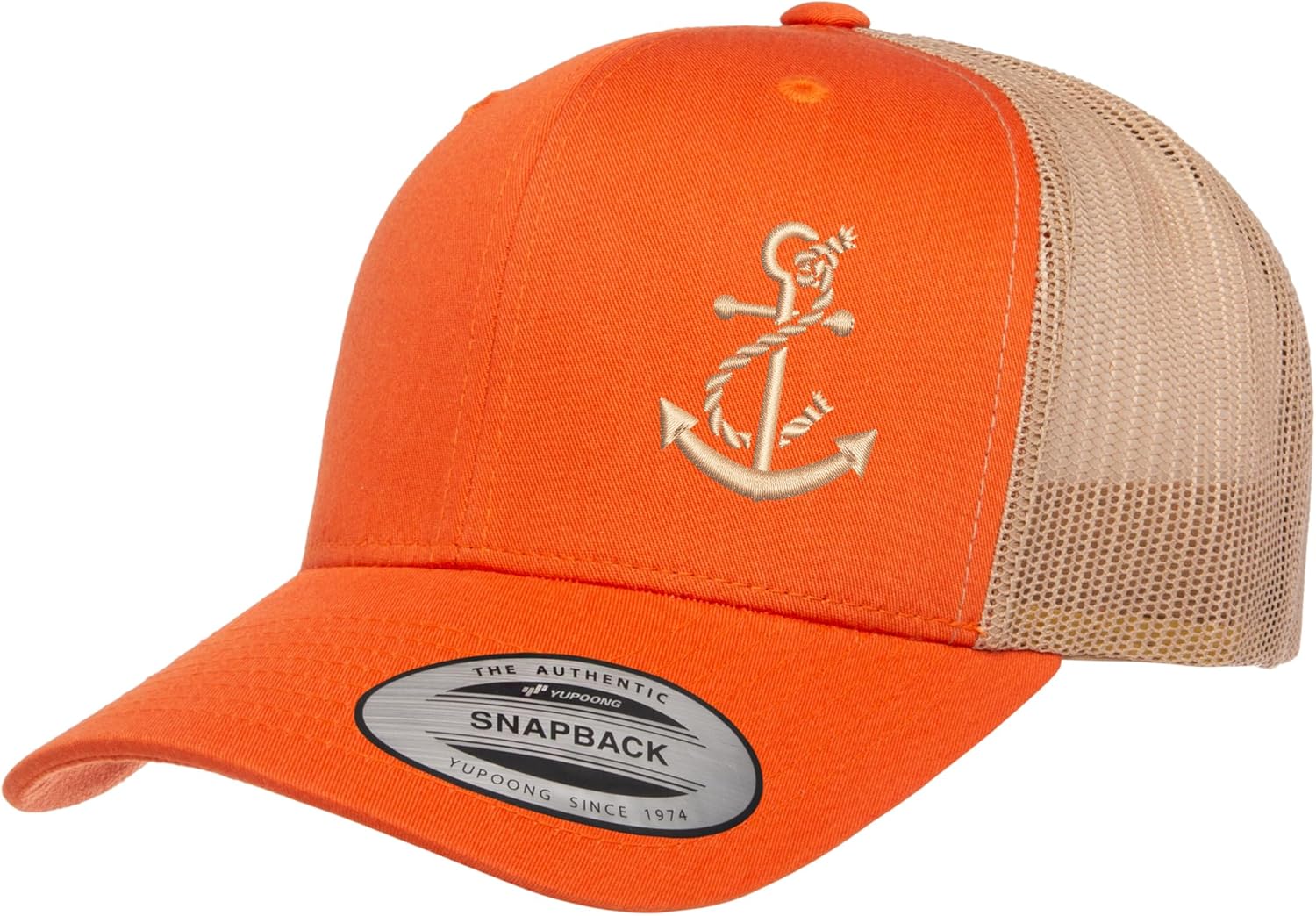 Embroidered Anchor Trucker Hat – Adjustable Mesh Snapback Baseball Cap for Men & Women, Casual Outdoor Style