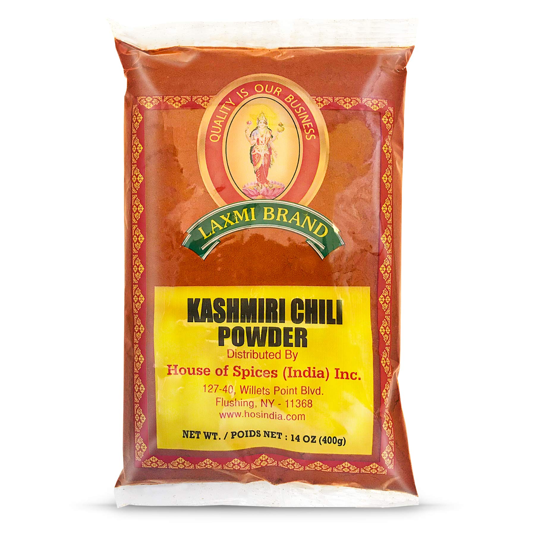 Laxmi Brand Kashmiri Chili Powder, Authentic Indian Spice, Made Fresh, Made Pure, Product of India (14oz)