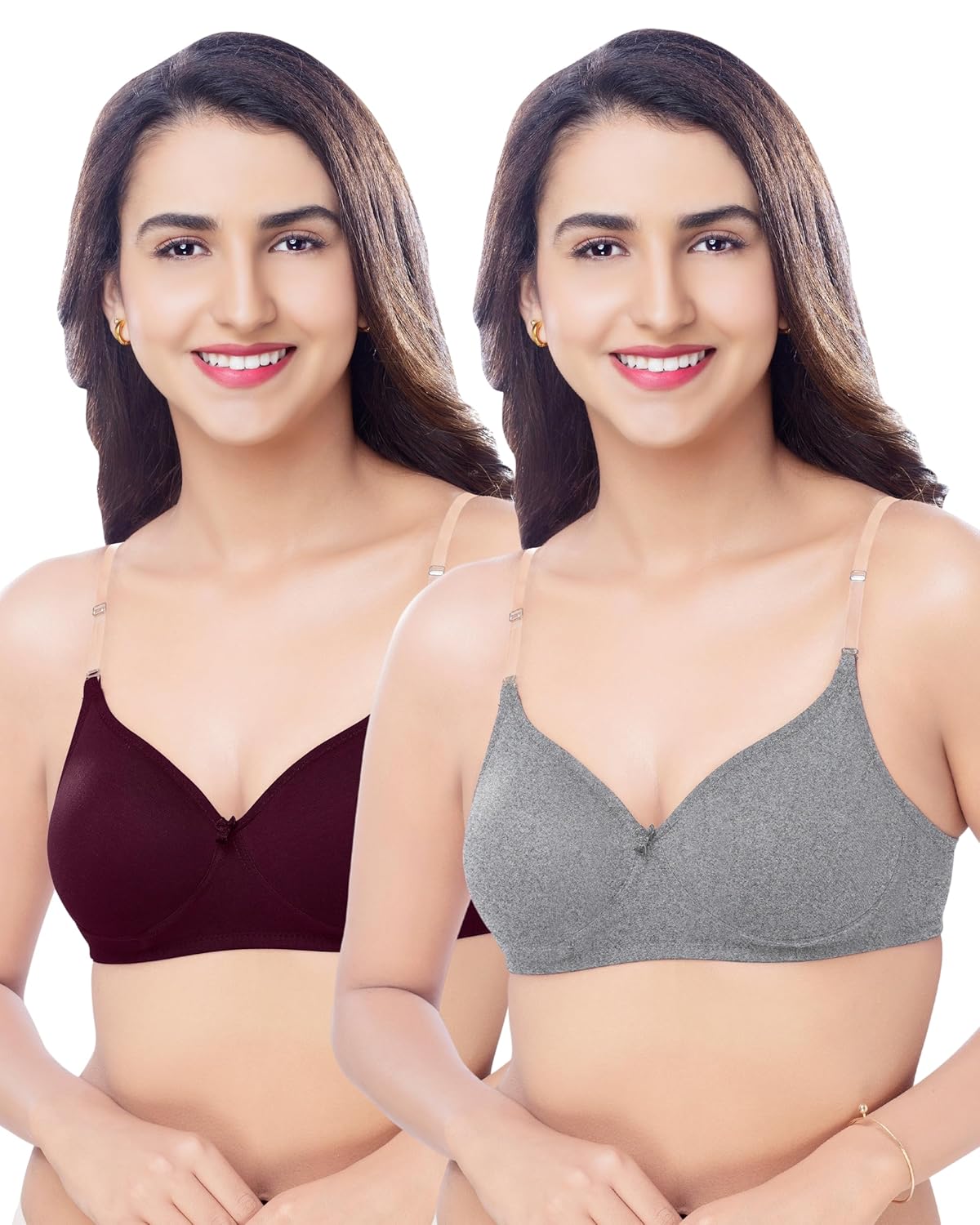 Brida Women’s High Coverage Padded Wireless Seamless Bra with Detachable Straps – Star Secret 2 Combo Brida Women’s High Coverage Padded Wireless Seamless Bra with Detachable Straps – Star Secret 2 Combo