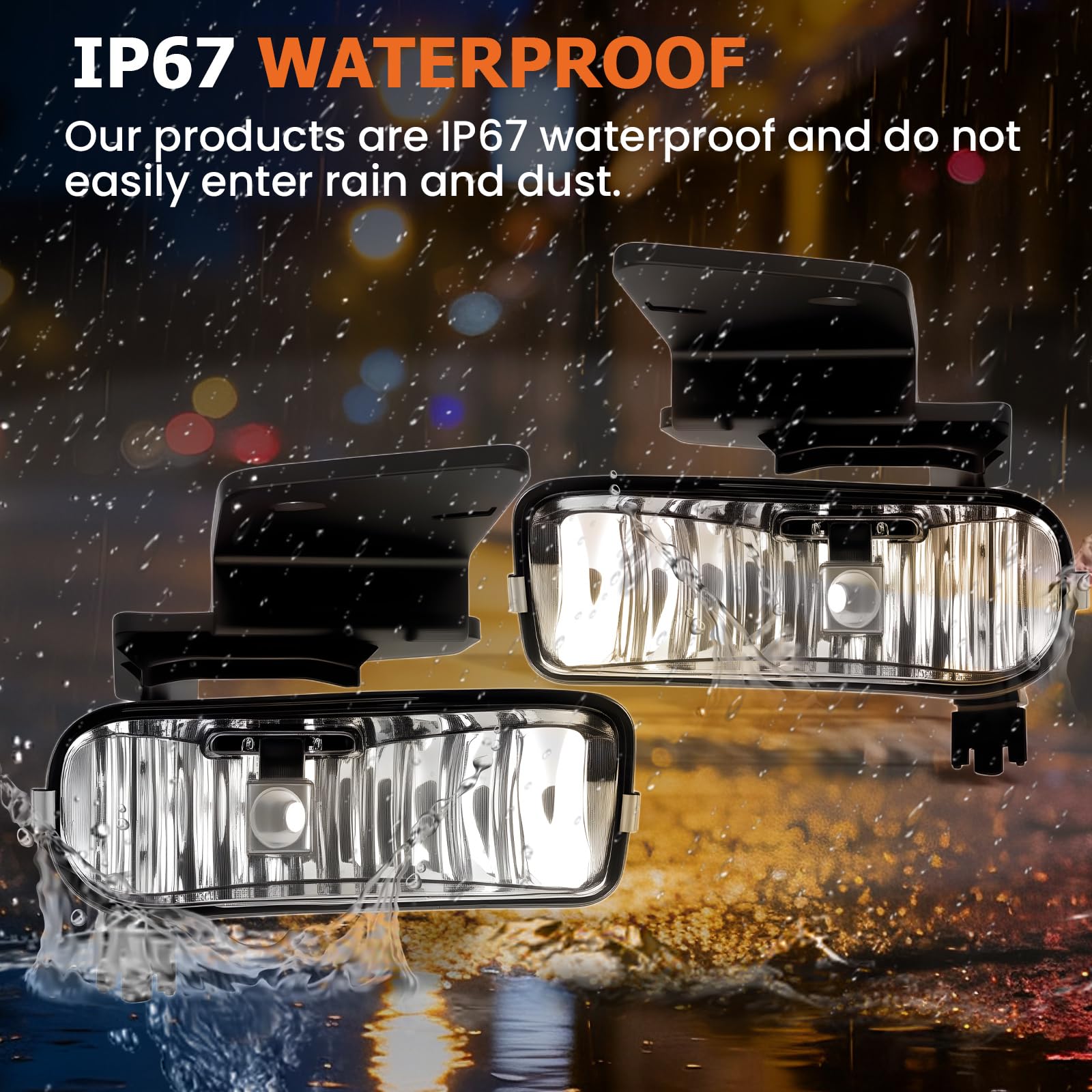 Fog Lights Compatible with 1999-2002 Chevy Silverado 1500 2500/2001 2002 Silverado 1500HD 2500HD 3500/2000-2006 Tahoe Suburban 1500 2500(Clear Lens) — view 4