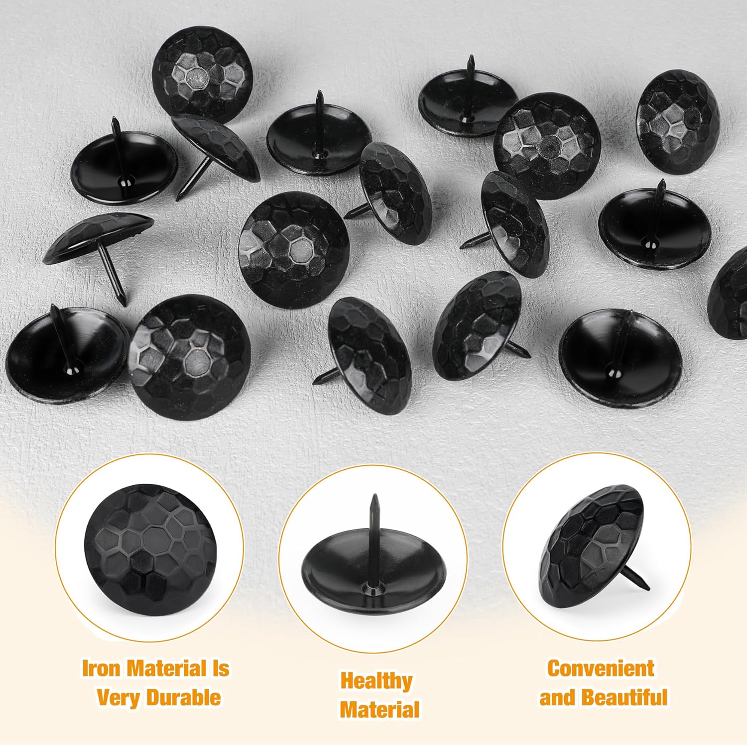 60 Pcs 1.5 Inch Clavos Large Round Iron Decorative Nails, Rustic Nails Furniture Tacks, Antique Clavos Decorative Nails for Wood,Shutters, Faux Wood Beams, Gates and Furniture