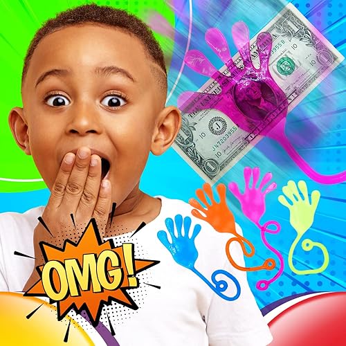 Miniatura 2 de JARU - Juguete gigante de manos adhesivas a presión (4 paquetes surtidos) por JARU. Juguete de manos adhesivas grandes y elásticas para niños.