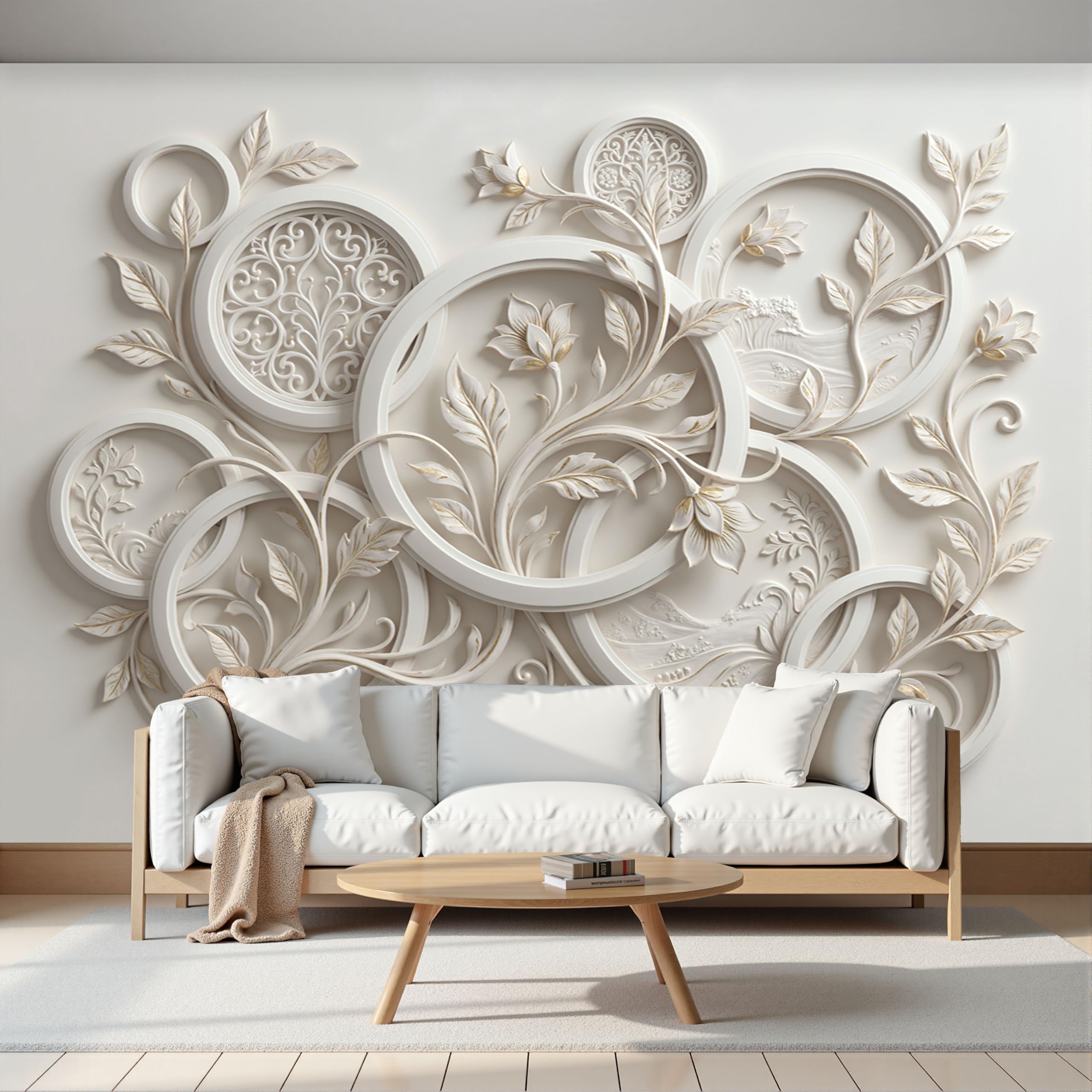 Décoration Relief Annulaire Vigne : Papier Peint Intissé Haut de Gamme