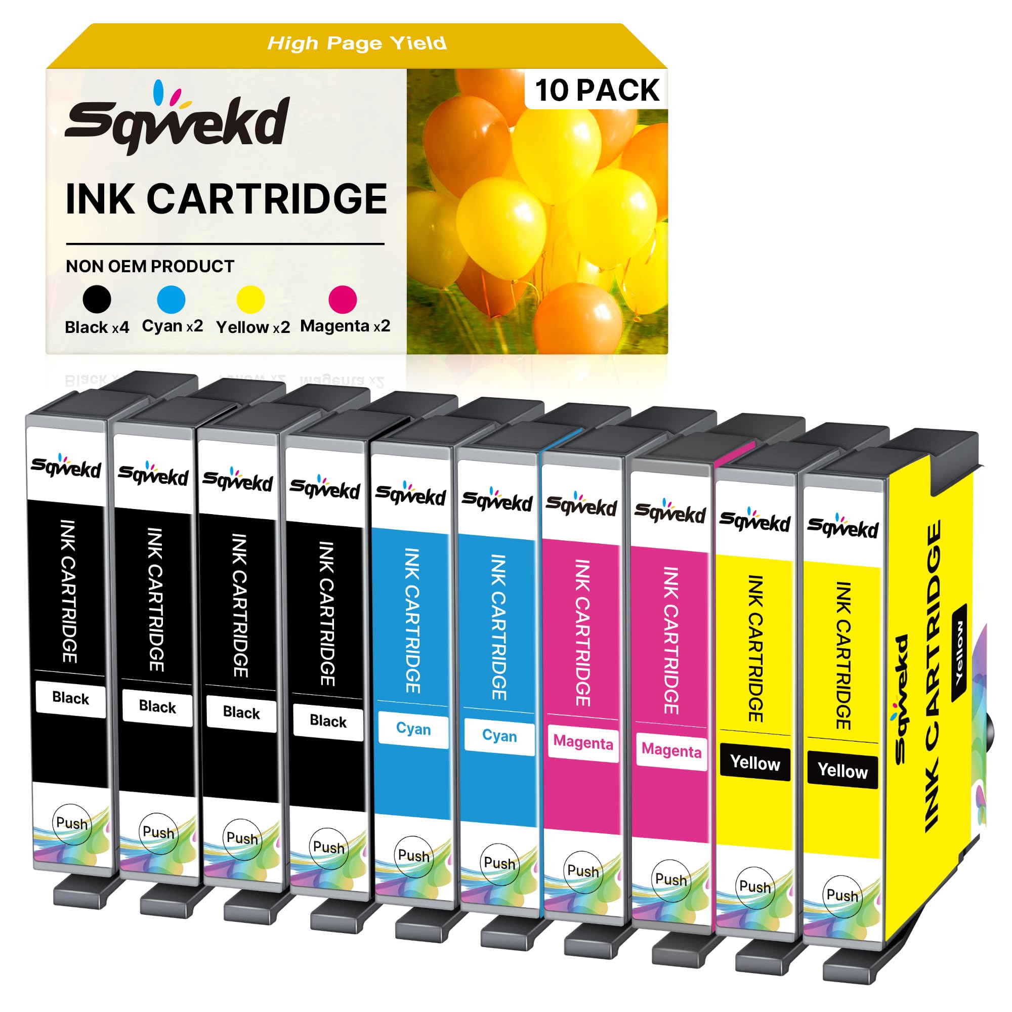 Sqwekd Cartucce Compatibili per 604XL per Epson Expression Home XP-2200 XP-2205 XP-3200 XP-3205 XP-4200 XP-4205 Workforce WF-2910 WF-2930 WF-2935 WF-2950 (4 Nero, 2 Ciano, 2 Magenta, 2 Giallo)