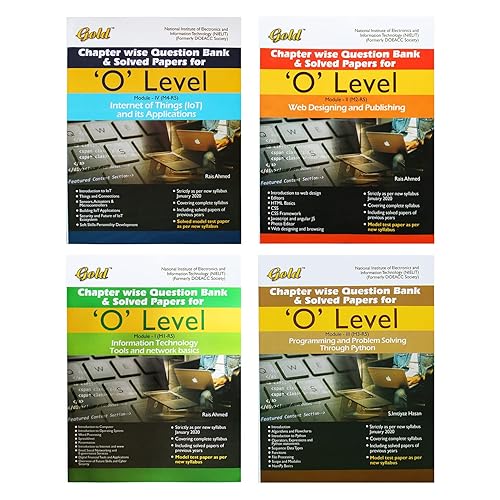 Gold O Level Chapter Wise Question Bank And Solved Papers,English Edition,4 Books Set(M1-R5,M2-R5,M3-R5,M4-R5) By Gold Solutions(Combo of 4) By Rais Ahmed