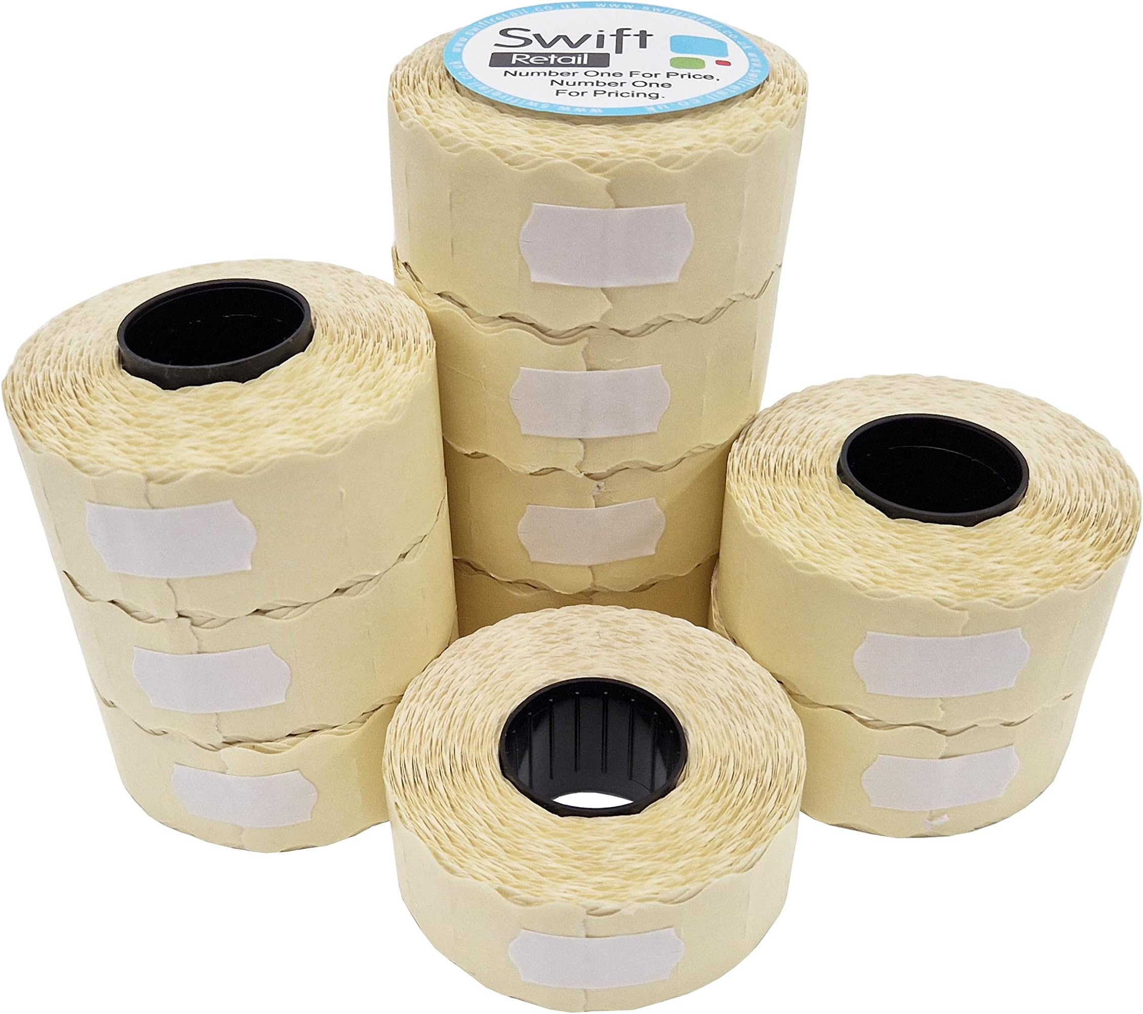 Swift 26 x 12 mm Price Gun Labels White 10 Rolls 10,000 Stickers Pricemarking Tags Fits Many Pricing Labellers