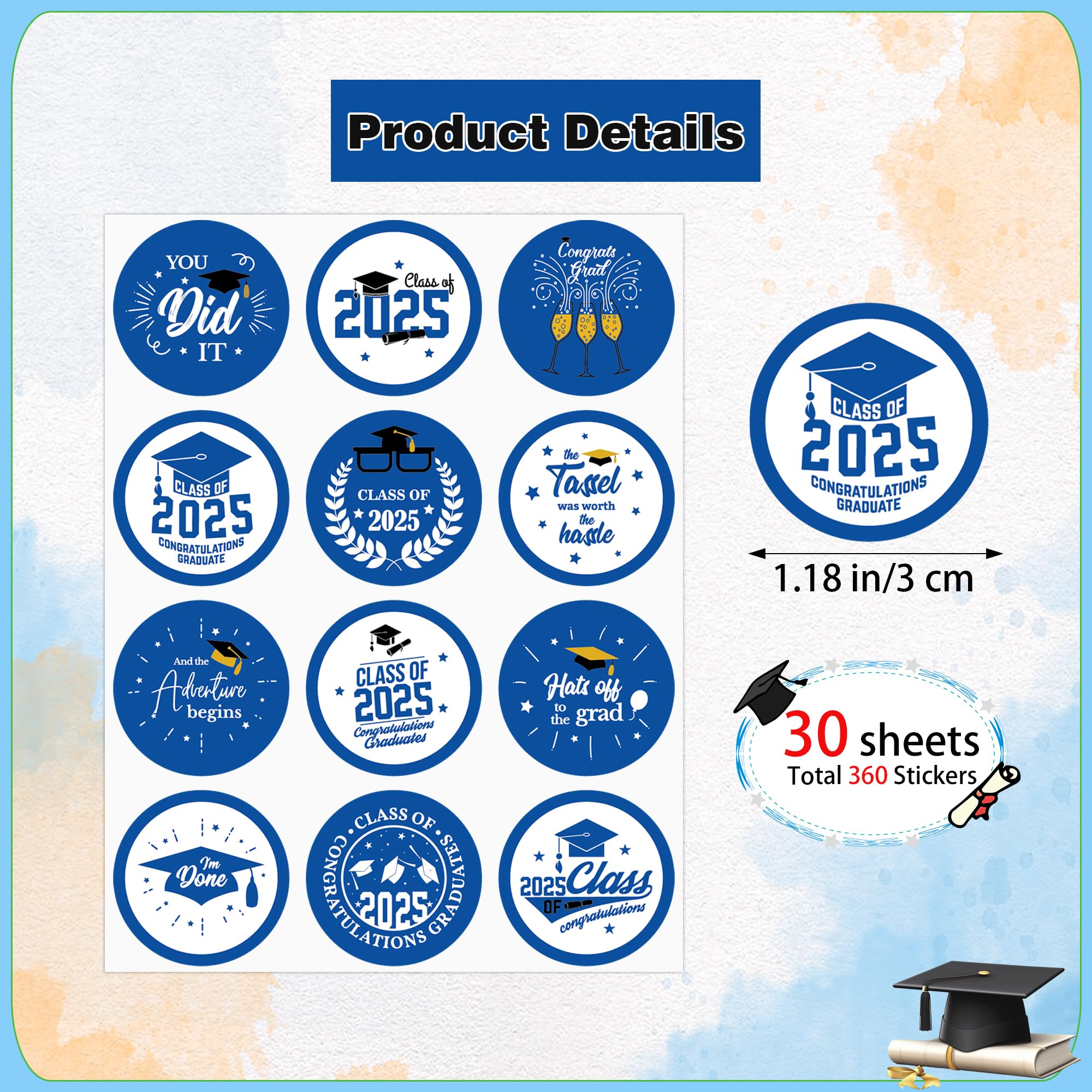 Blue Printable Labels For Graduation 2023 Graduation Water Bottle