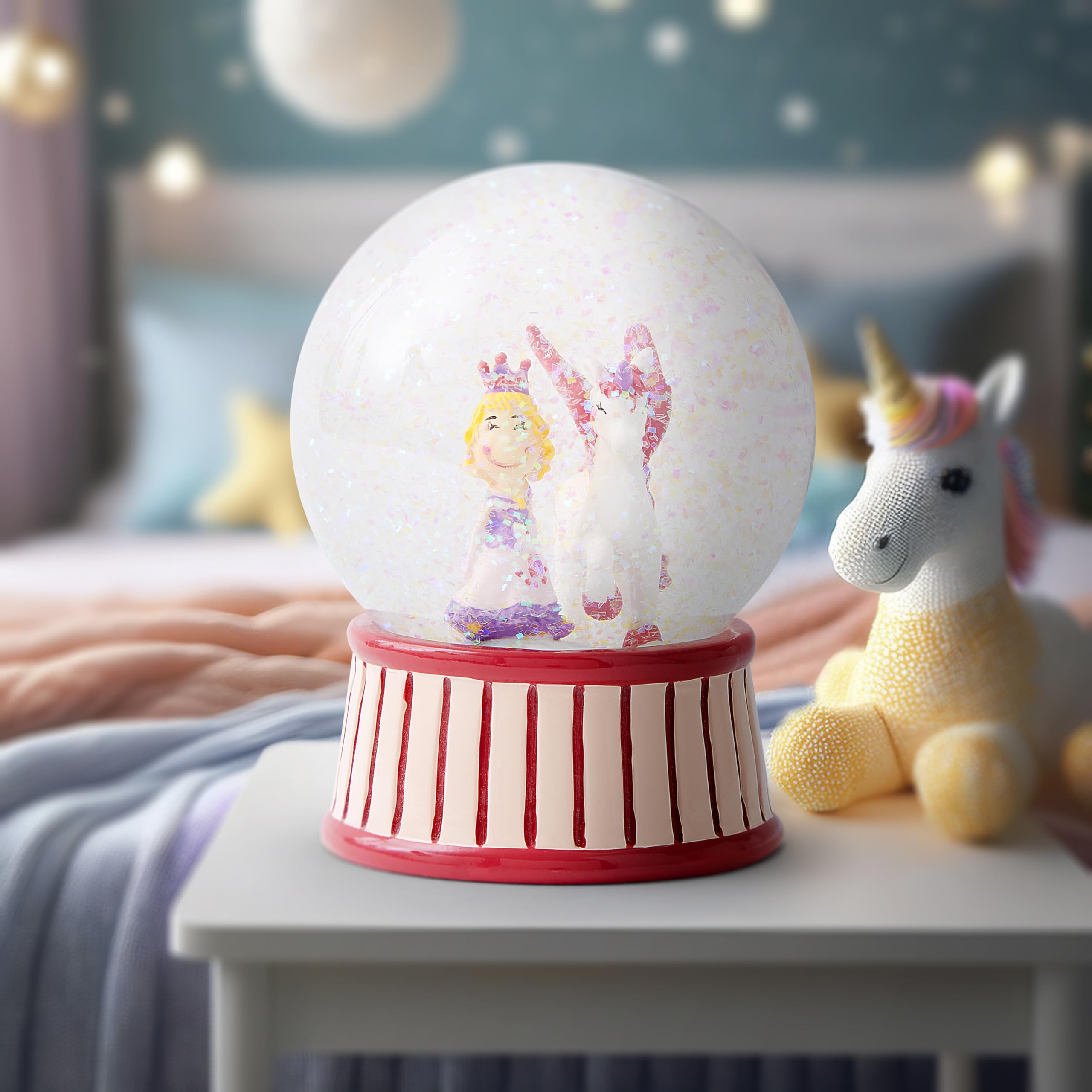 Mousehouse Gifts Boule à Neige Enfants Princesse et Licorne pour Les Filles