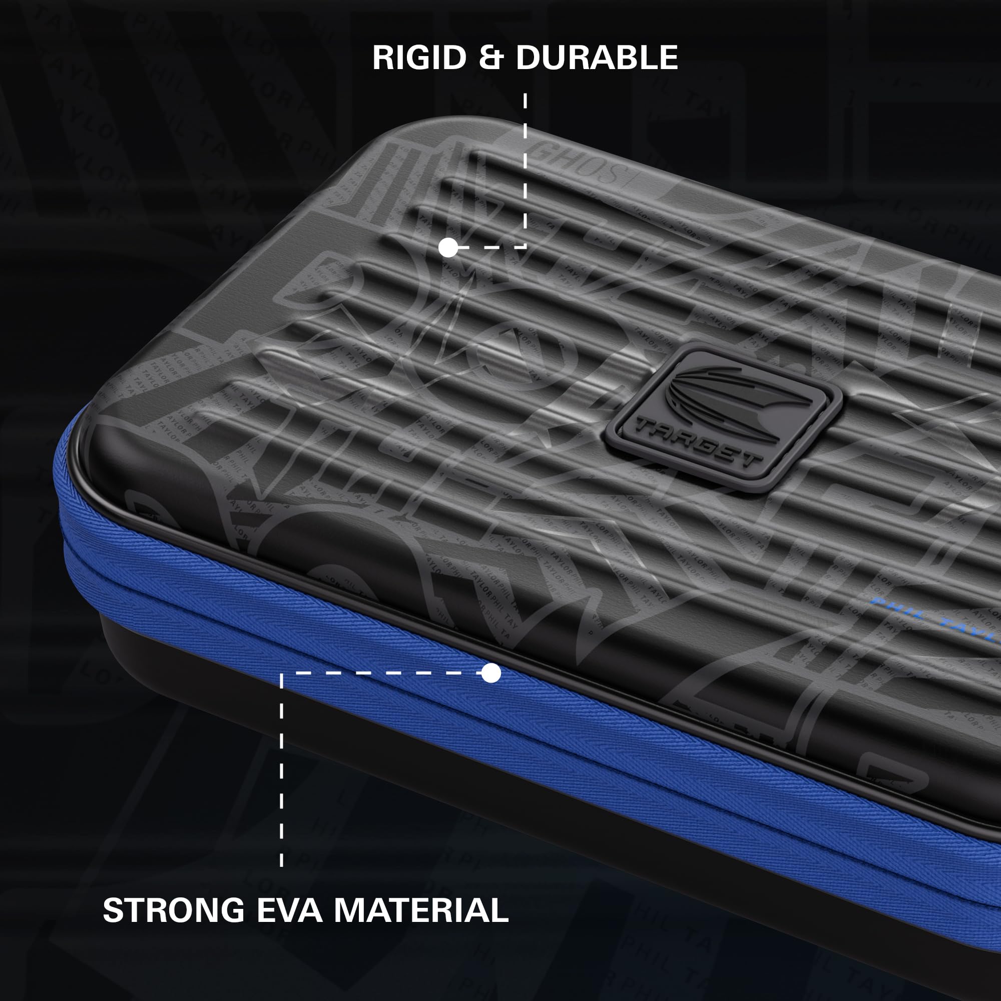 Target Darts Phil Taylor Ghost Series XL Takoma Wallet – “The Power” profesjonalne etui na 6 zmontowanych rzutek, czarno-białe, z zamkiem błyskawicznym, trwałe akcesoria do przechowywania.