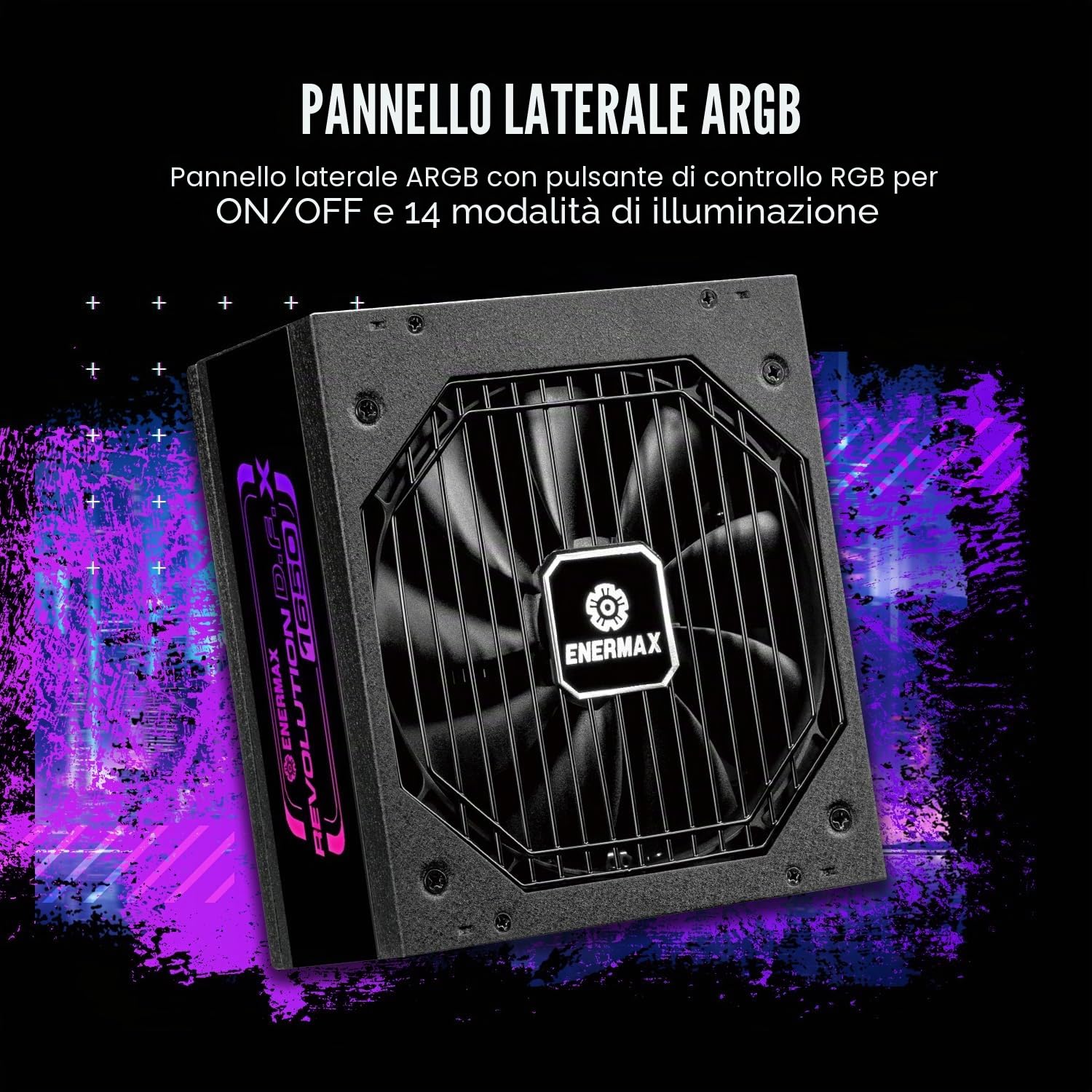 Alimentatore ENERMAX Revolution D.F. X ARGB ATX3.0 PCI-e 5.0 Compact Gaming&Streaming PC 1650W 80Plus Gold (completamente modulare, 2x 12VHPWR, semi-fanless), ERT1650EWT, nero
