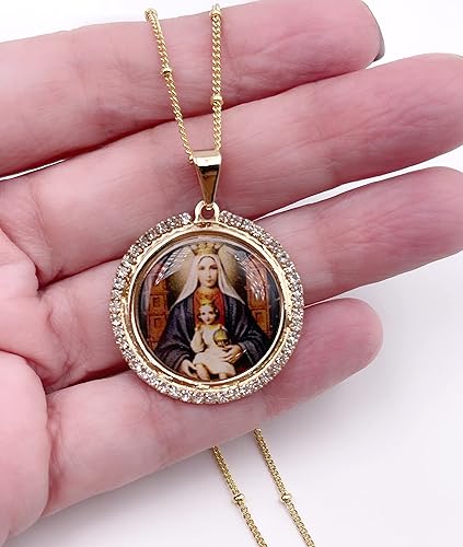 Miniatura 3 de SIFRIMANIA Virgen de Coromoto Patroness of Venezuela Medal Necklace 45cm Chain
