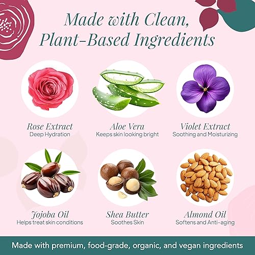 Miniatura 2 de Saavy Naturals Barras de jabón corporal hechas a mano, rosa búlgara, hidratante para mujeres, fórmula vegana orgánica, espuma cremosa sin residuos,