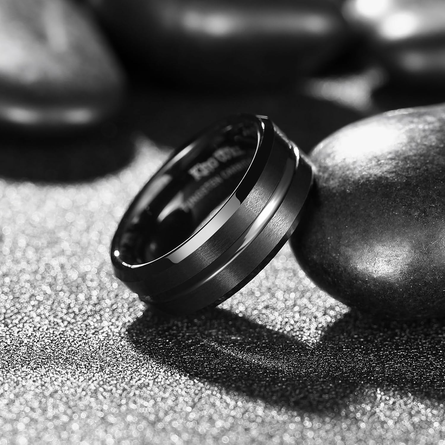 King Will Tungsten Carbide Wedding Band for Men Women-6/8/10mm Width Multicolor Available with Grooved Center Wedding Ring Suitable for Work, Gym Comfort Fit Size 4-16 - Image 2