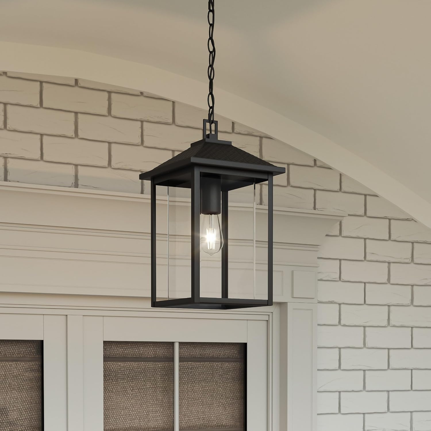 Quoizel Fletcher 1-Light Earth Black Outdoor Hanging Lantern