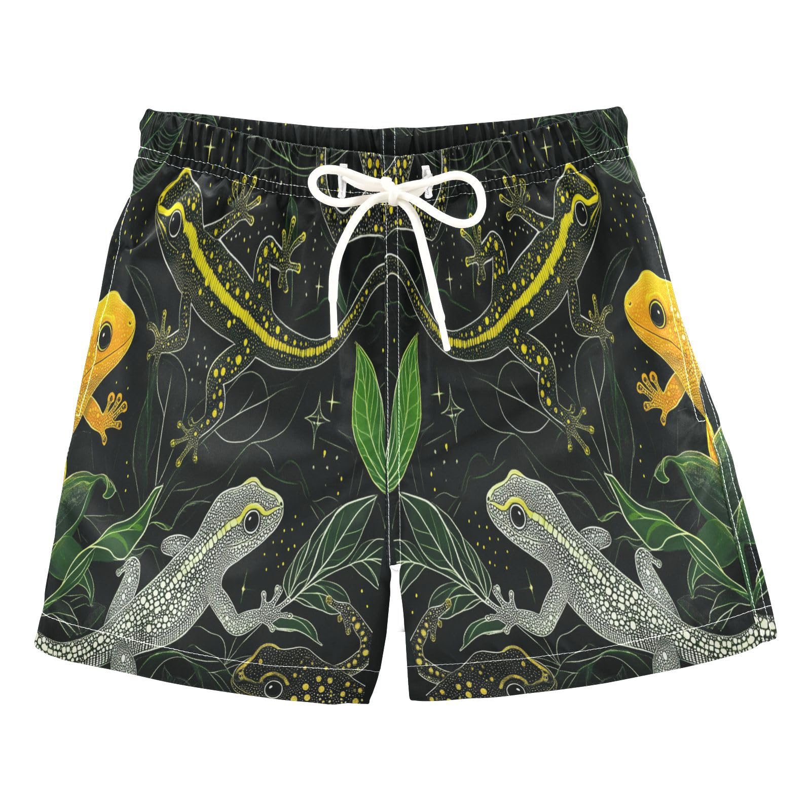 Jucciaco Boys Beach Board Shorts Lizard Cool Star Animal Swim Trunk Teen Swimwear