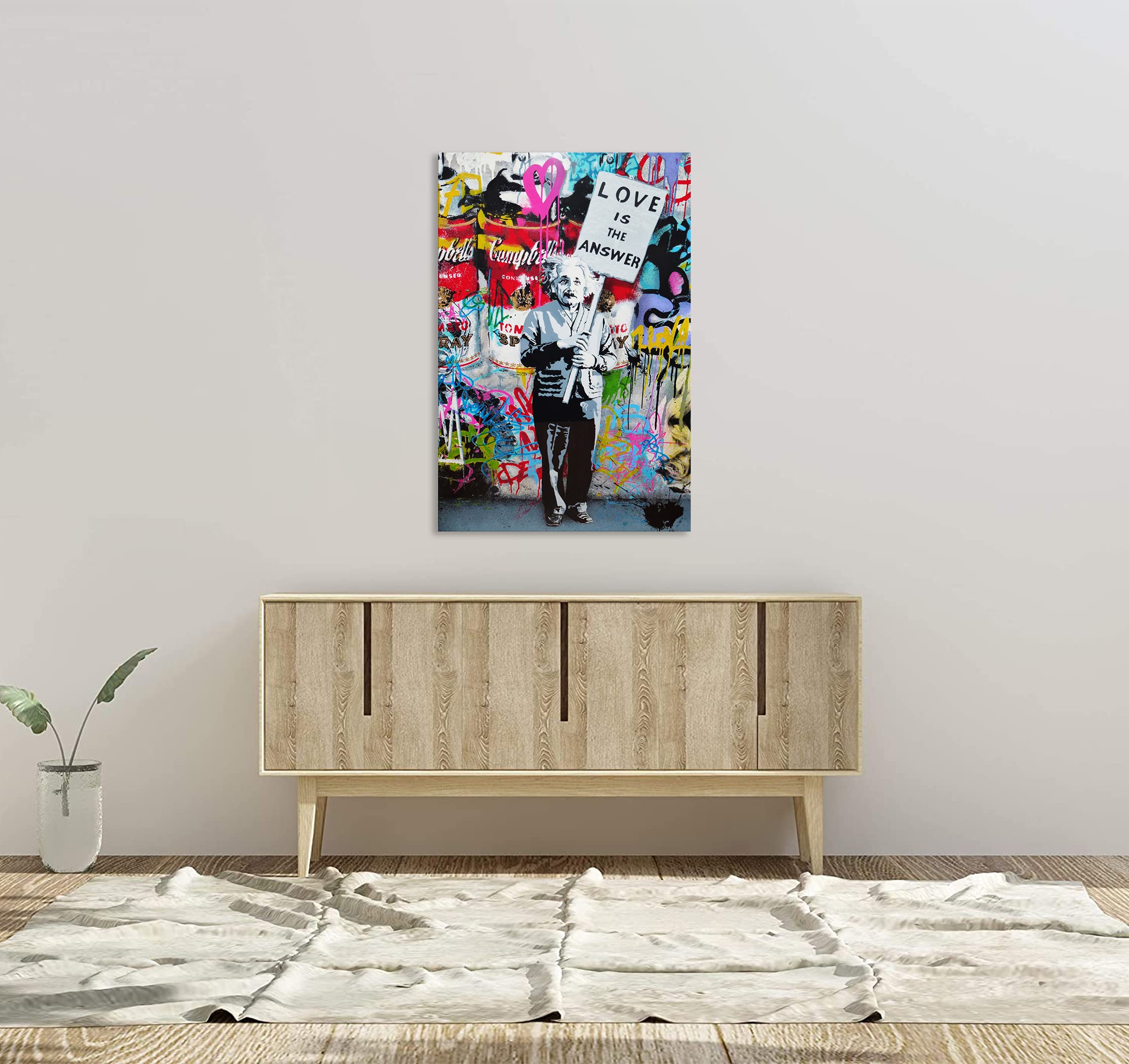 Amazon.co.jp: バンクシー アインシュタインアートパネル 絵画