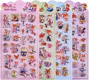 【4枚セット】Sediven 3dシール 立体シール ぷくぷく キラキラ ごほうび 3D 可愛い 女の子 携帯電話飾り用 手帳用 DIY用 日記帳用 手芸用品 貼り付け可能 (B4)