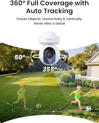 Miniatura 2 de Reolink Sistema de cámara de seguridad 4K con seguimiento automático PT, inclinación de 355  Pan 50, cámaras PoE 4K para vigilancia doméstica con