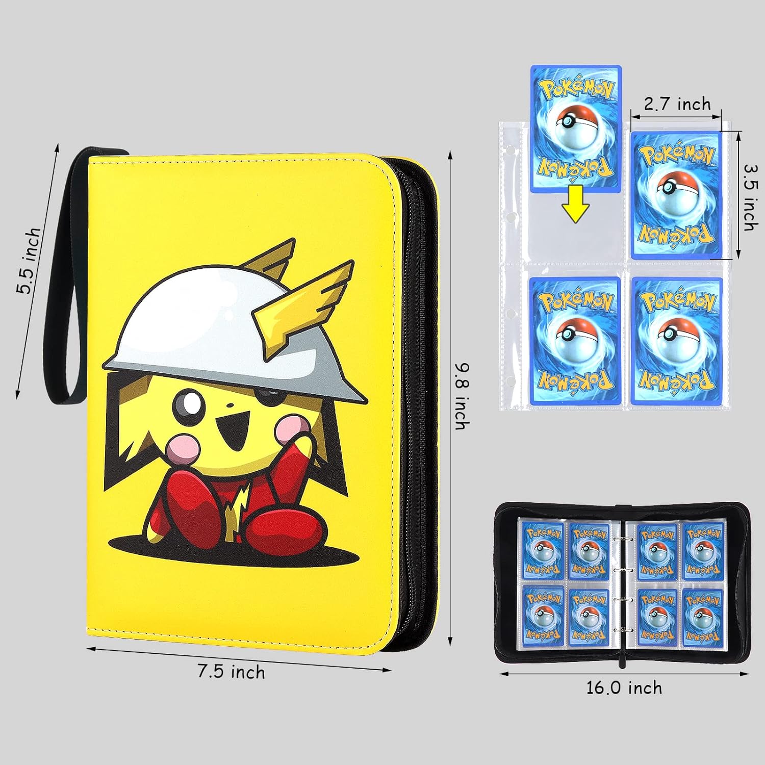 Buy Getoys Card Binder for Pokemon Cards Binder 4Pocket, 400 Pockets Trading Card Album Binder