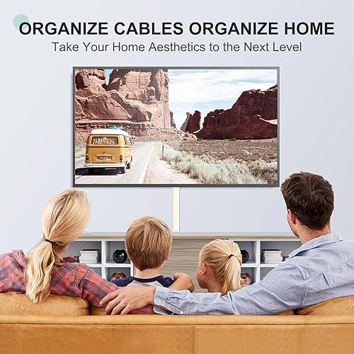 Miniatura 5 de Delamu Cubiertas de cable para cables de 3 a 4 cables en la pared, 254 pulgadas, cubierta de alambre grande para cables en la pared, ocultador de