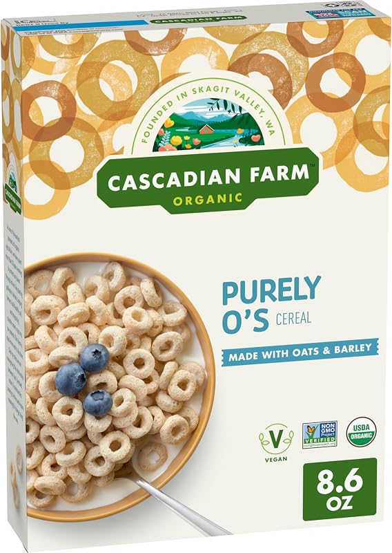 Cascadian Farm Organic Purely O's Cereal, 8.6 ounces