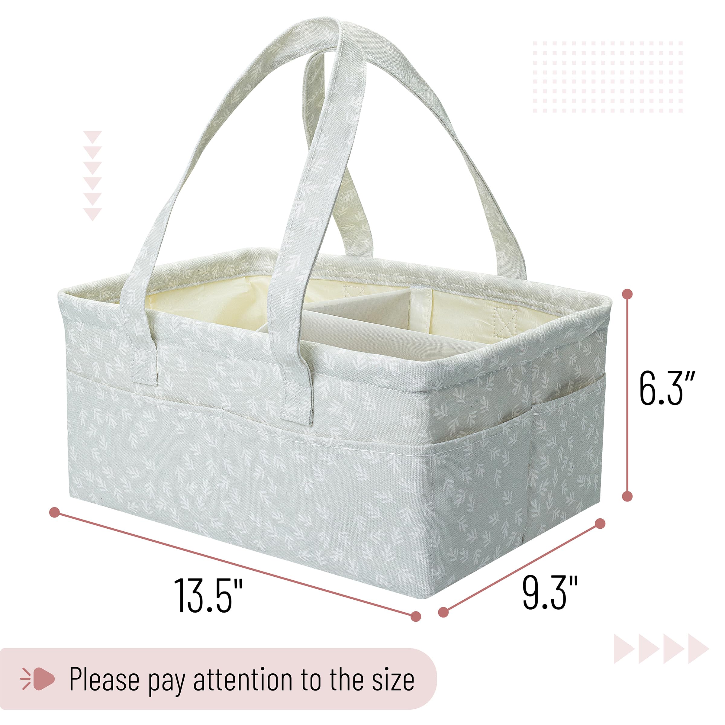 Mr. Pen Baby Diaper Organizer - Portable Car & Nursery Caddy with Changing Table Compartments, Patterned Gray, 1 Pack - Image 2