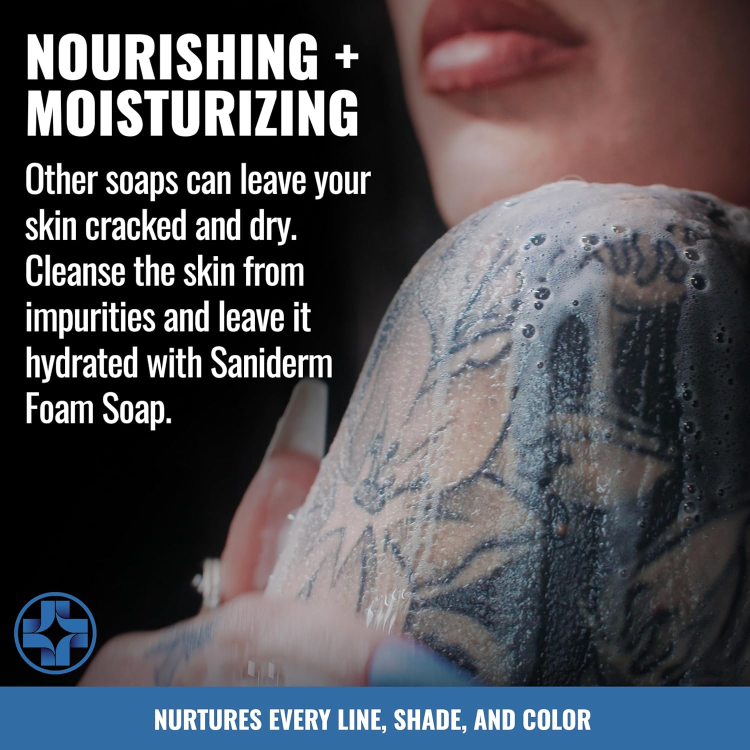 Saniderm Foaming Tattoo Soap (8.45oz Home Size) – Gentle Soap for Tattooed Skin, Infused with Antimicrobial Colloidal Silver, Aloe Vera, and Nourishing Sea Buckthorn Oil - Image 6