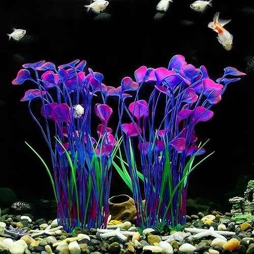 Miniatura 16 de MyLifeUNIT Plastic Fish Tank Plants, 2 Pack Artificial Tall Aquarium Plants for Fish Tank Decor, 15.75 Inches (Green)