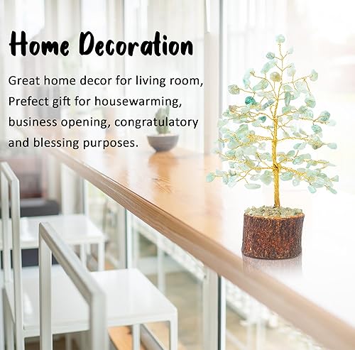 Miniatura 3 de Crocon Bonsái de árbol de cristal curativo de jade verde, decoración de escritorio para mujer, decoración de habitación y oficina, regalo