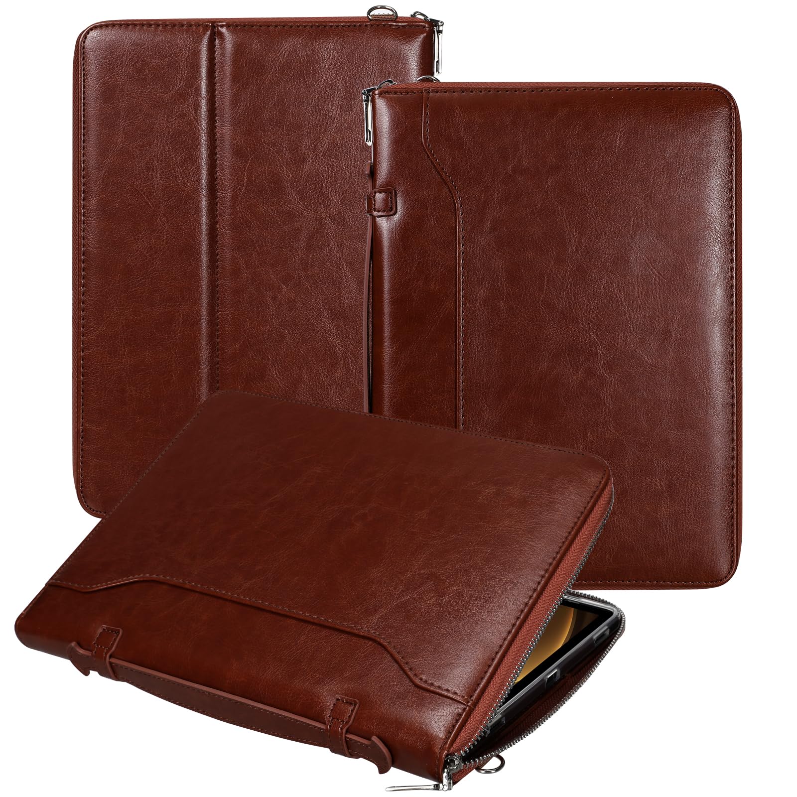 E NET-CASE Funda para Samsung Galaxy Tab S10 Lite / S10 FE / S9 FE 10.9 Pulgadas / S9 11 Pulgadas, Funda Trasera Transparente/Correa de Mano/Correa para el Hombro/Soporte para S-Pen,marrón