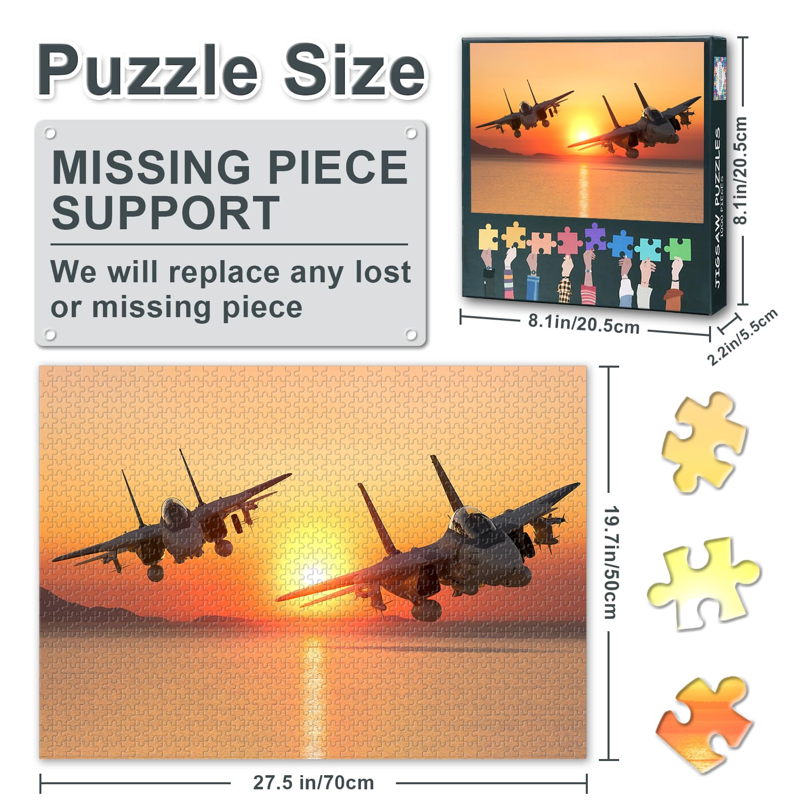 Jigsaw Puzzles for Adults 1000 Warplane Theme - Image 3