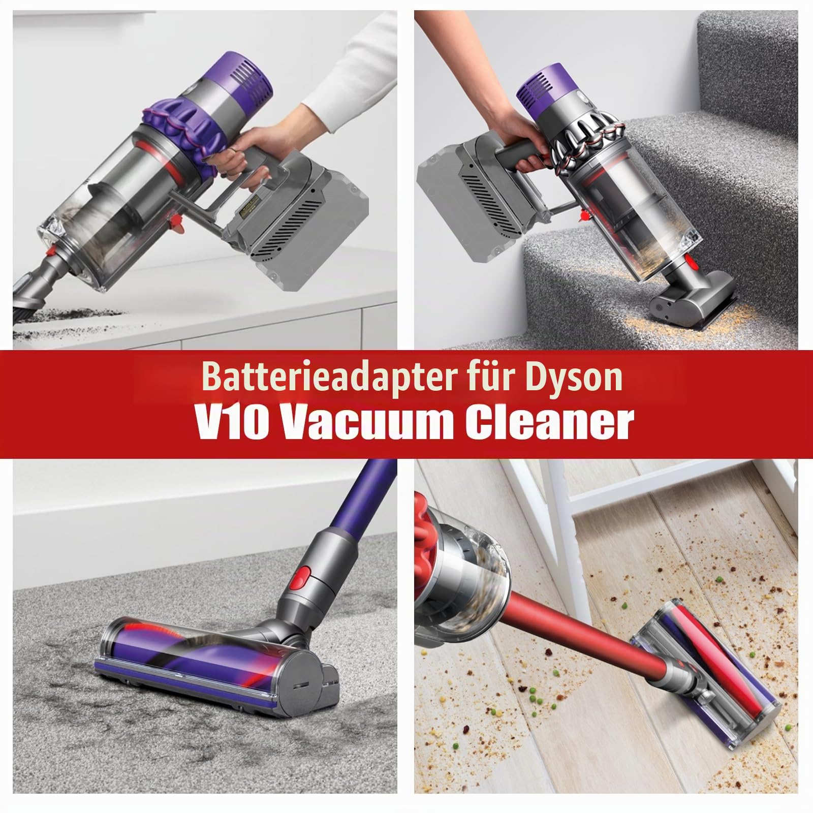 für Dyson V10 Akku Adapter für Bosch 18V GBA Akku auf für Dyson V10 Akku Cyclone V10 Animal V10 Absolute V10 Motorhead V10 Fluffy V10 Total Clean SV12 kabellos Staubsauger Einfach Montage V10