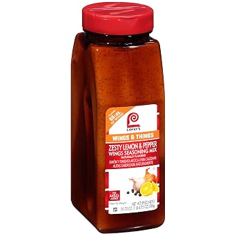 Lawrys Zesty Lemon & Pepper Wings Seasoning Mix, 20.75 oz - One 20.75 Ounce Container of Lemon Pepper Wing Seasoning Blend, Perfect on Fried Foods, Vegetables, Onion Rings and More