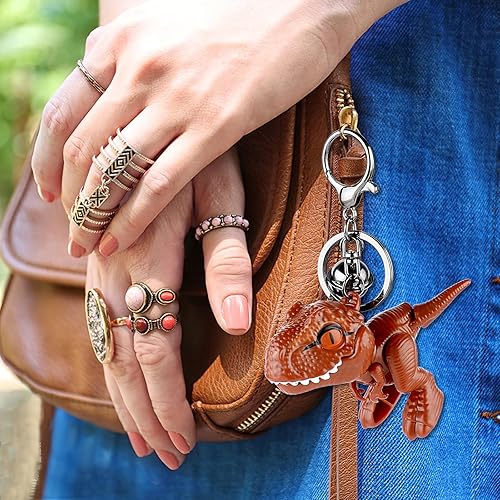 Miniatura 5 de Cobee Lindo llavero de dinosaurio, llavero de regalo de dibujos animados Kawaii, llavero móvil de dinosaurio para mujeres y hombres mochilas