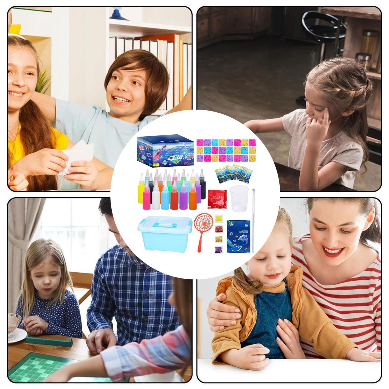 Set di Gel Acqua Attività Creative con 12 a Cartoni Animati | Kit di Gel Magico per Bambini 3+ Anni Regalo Bambini Compleanno Casa Scuola