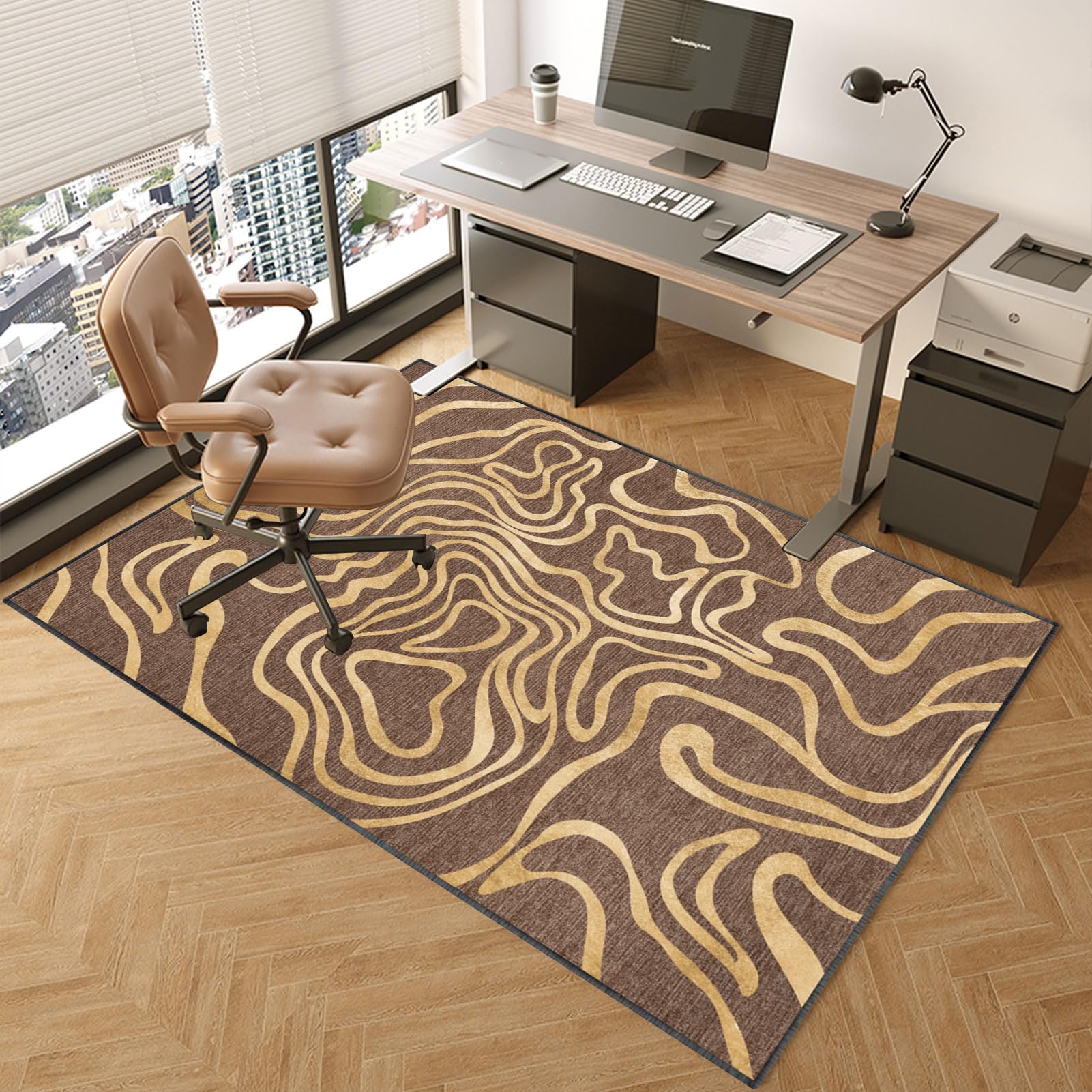 TOYOCC Chair Mat 100 x 120 cm Office Chair Mat for Hard Floor Non-Slip Gaming Chair Mats for Low Pile Carpet Protector Desk Chairmats Computer Rolling Chair Mat Home Hardwood Floor Protection Mat