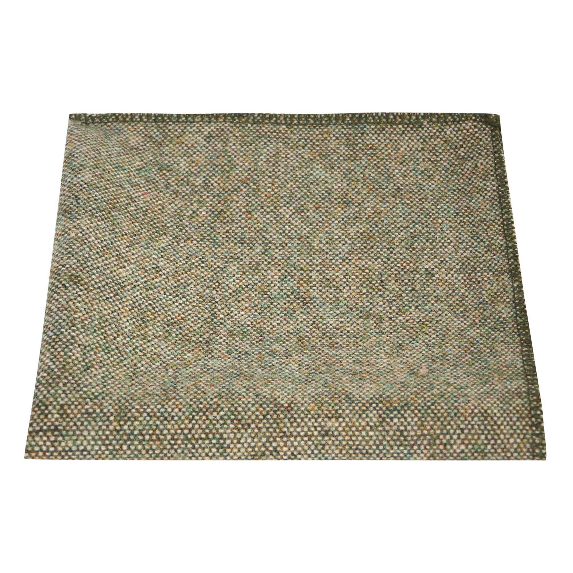 King & Priory Highland Weave Sage Green Pocket Square, Handkerchief