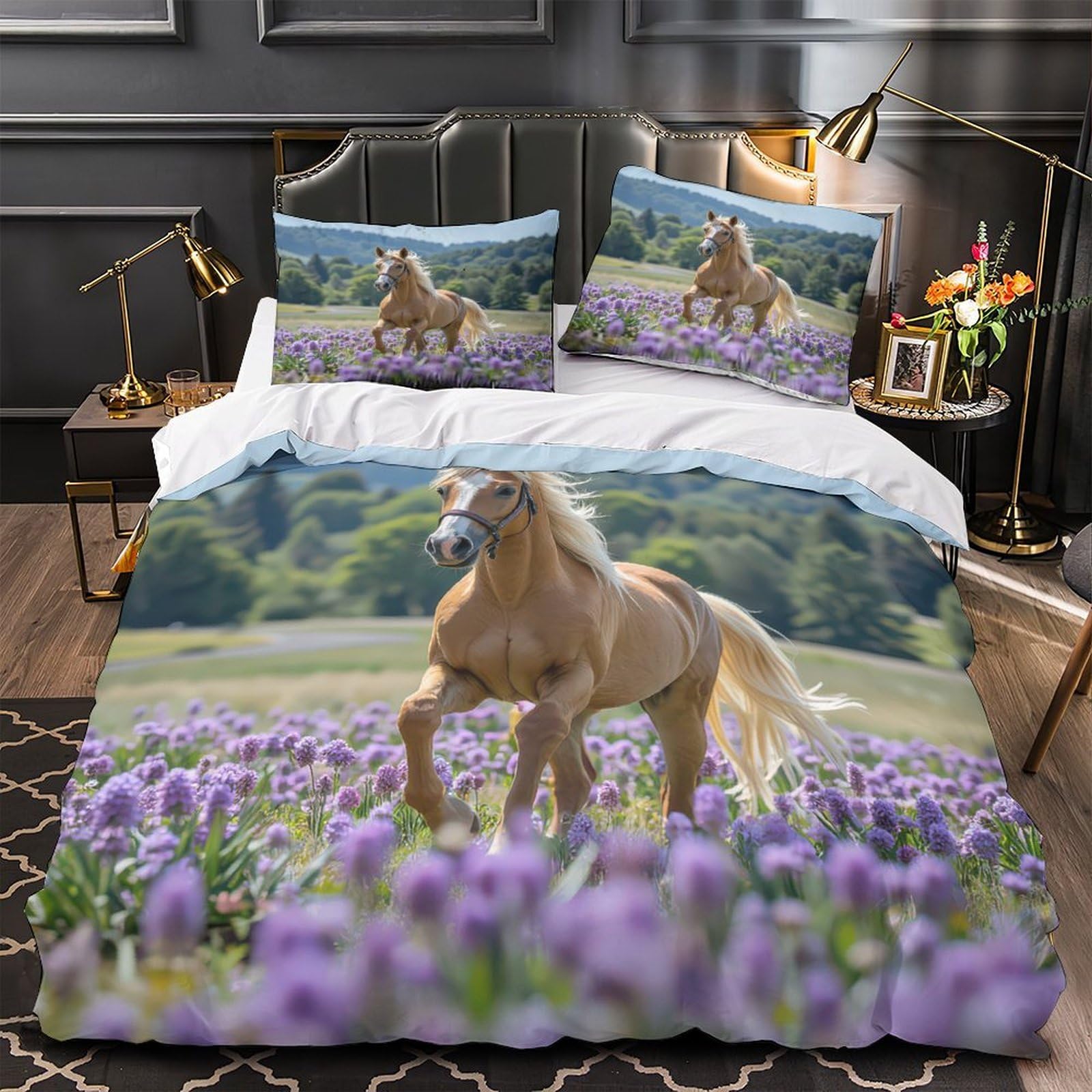 Parure de lit poisson doré Super King 260x220 en microfibre avec housse de couette et taies