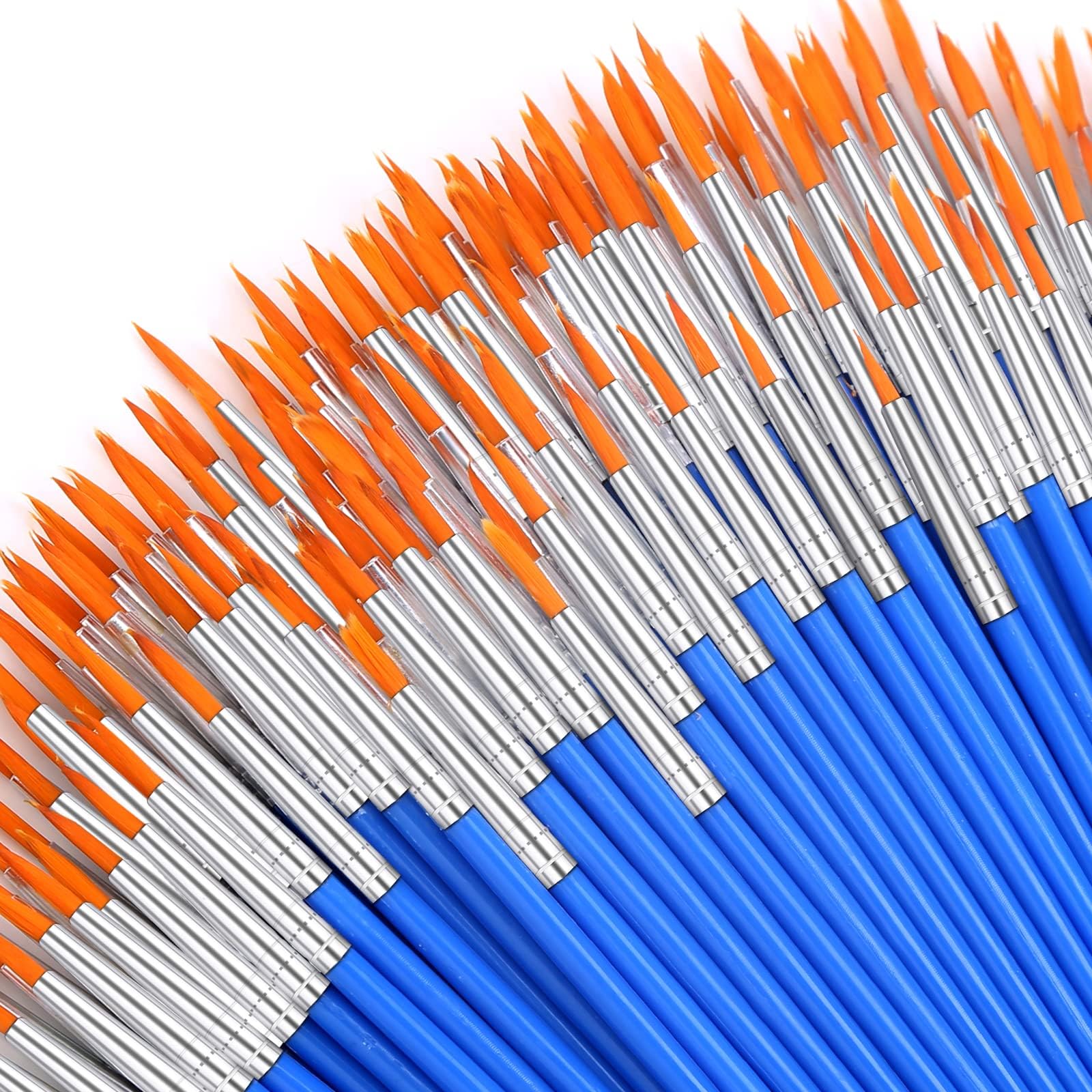 Anezus 100Pcs Paint Brushes Bulk Small, Paint Brushes for Kids Fine Paint Brushes Set Detail Paint Brushes for Classroom Model Canvas Face Nail Art Acrylic Watercolor Paint Craft Supplies