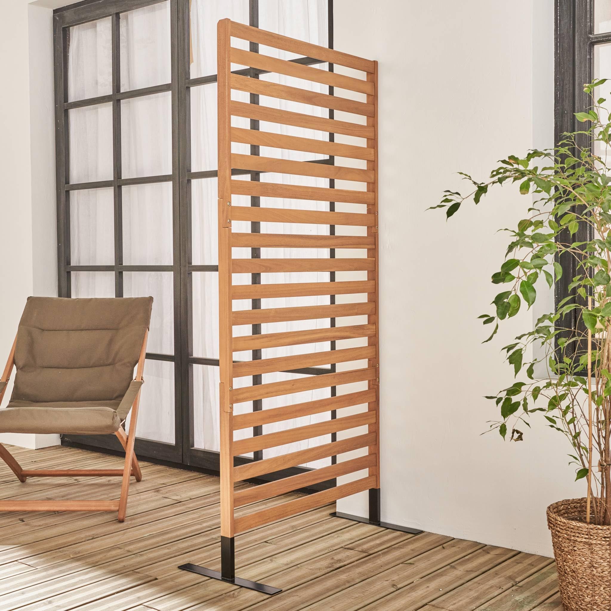Outdoor-Paravent aus Holz, 80cm, FSC-Akazie, innen, außen - Parada