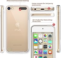 Vista 16 de ULAK Funda transparente compatible con iPod Touch 7/6/5 con 2 protectores de pantalla, [antiamarilleo] Funda protectora delgada y suave de TPU