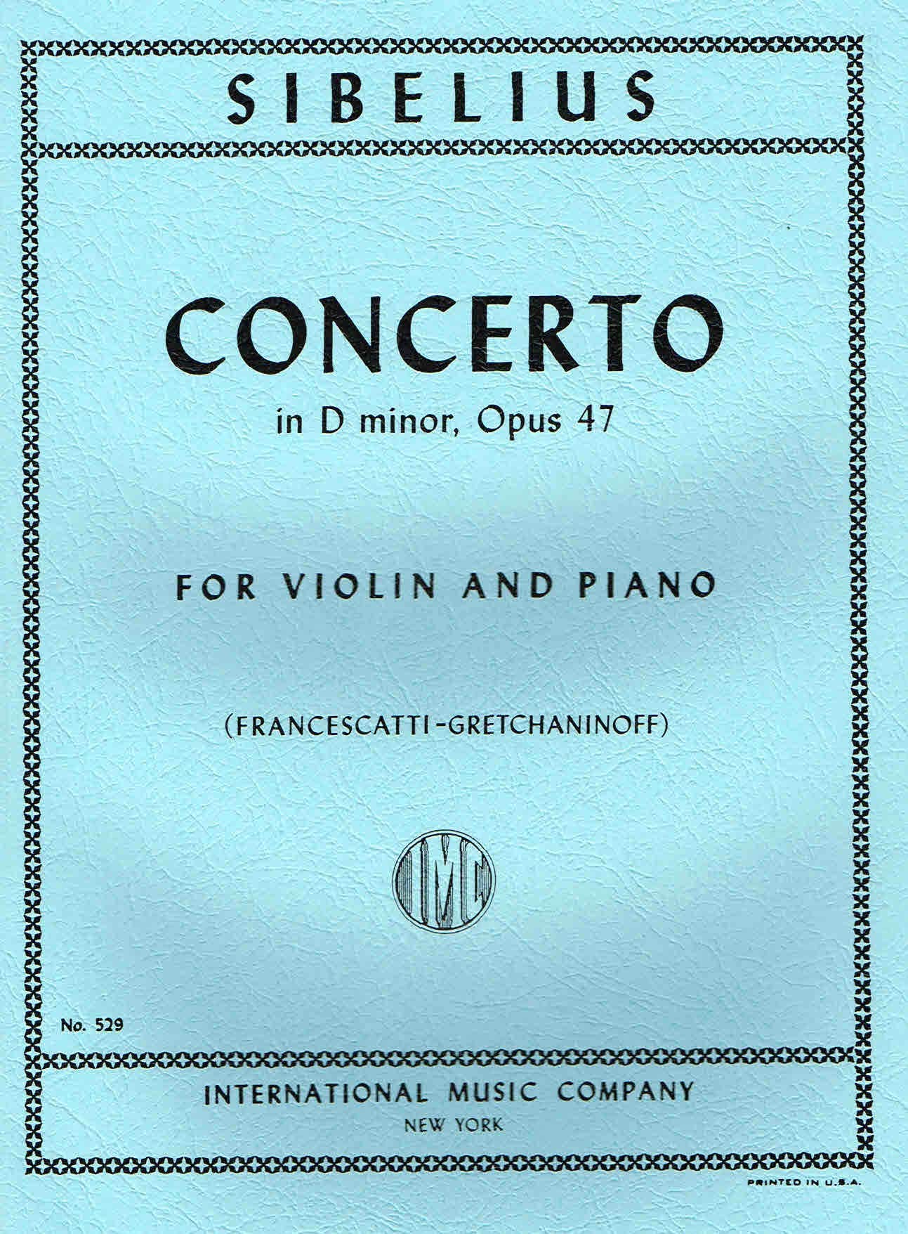 Concerto in D Minor, Opus 47 [Violin/Piano format]