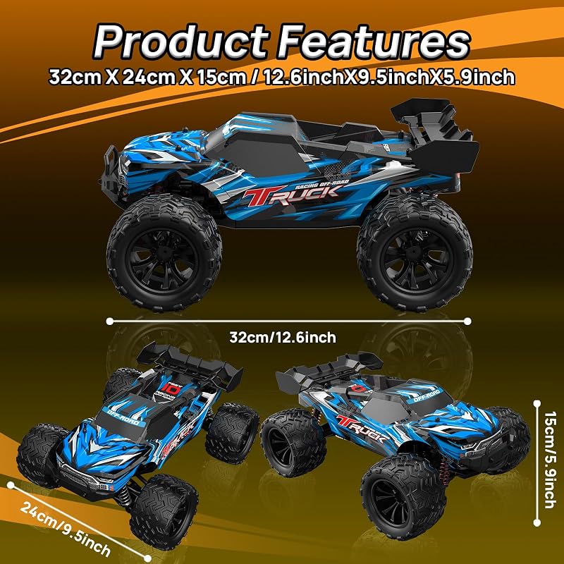 BORSTOYPRO 1:16 RC Monster Truck 40 km/h 4WD Távirányított Autó Felnőtteknek