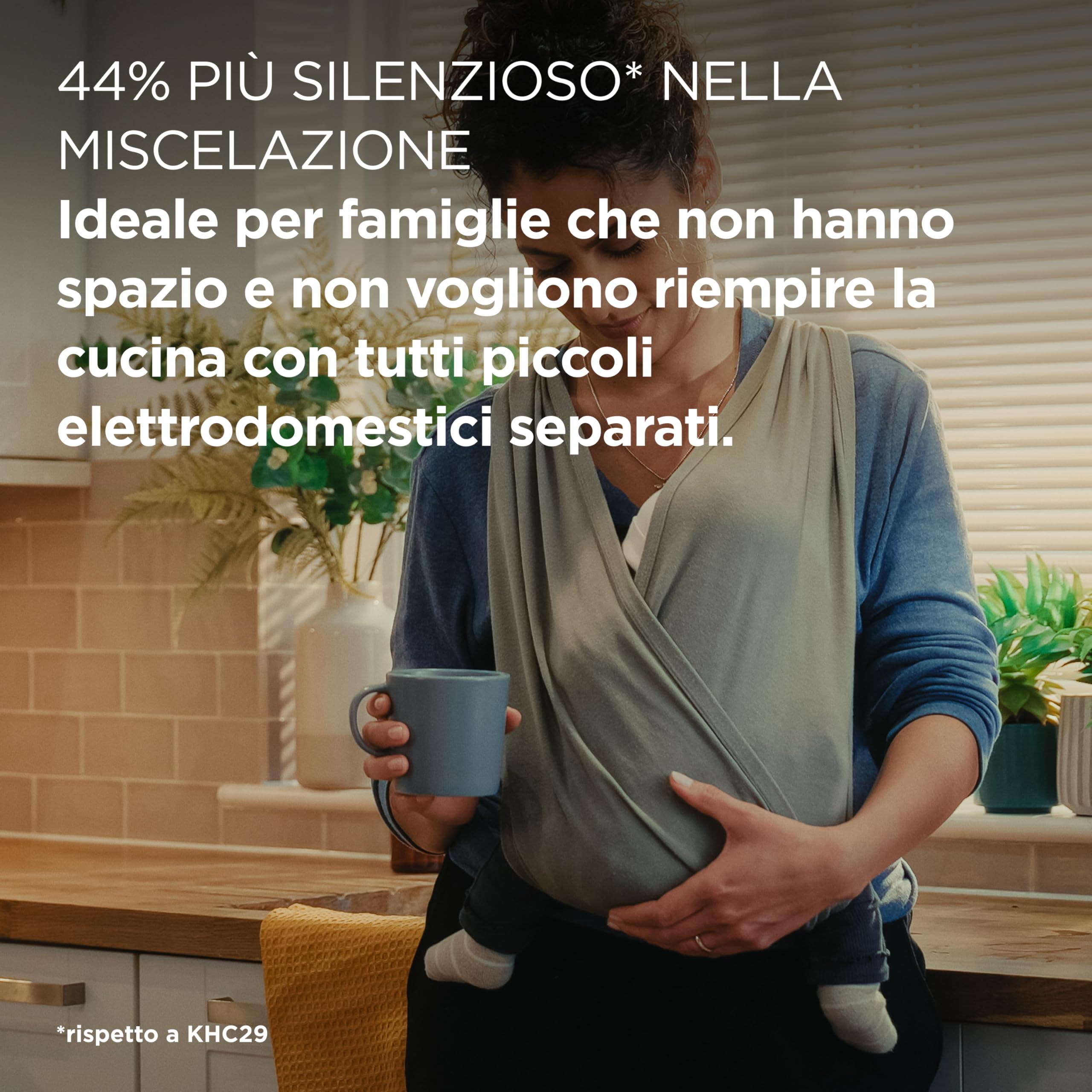 Kenwood Multi Tasker - Impastatrice Planetaria Multifunzionale con accessorio Frullatore, Robot Cucina e spremi agrumi, 1.7kg di Impasto Pane e Pizza, Paraschizzi con Misurino, Grigia (KHC30.050GY)