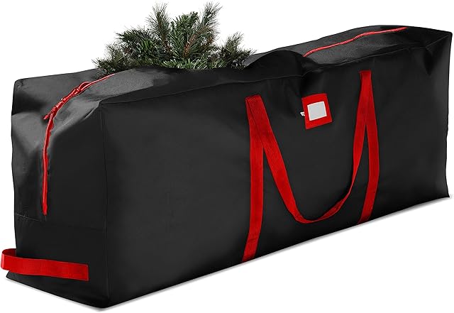 Premium Jumbo Christmas Tree Storage Bag - Fits Up to 9 FT. Tall Artificial Christmas Trees, Durable Handles, Sleek Dual Zipper & Card Slot - Xmas Bag Made of Tear Proof 600D Oxford - 5 Year Warranty